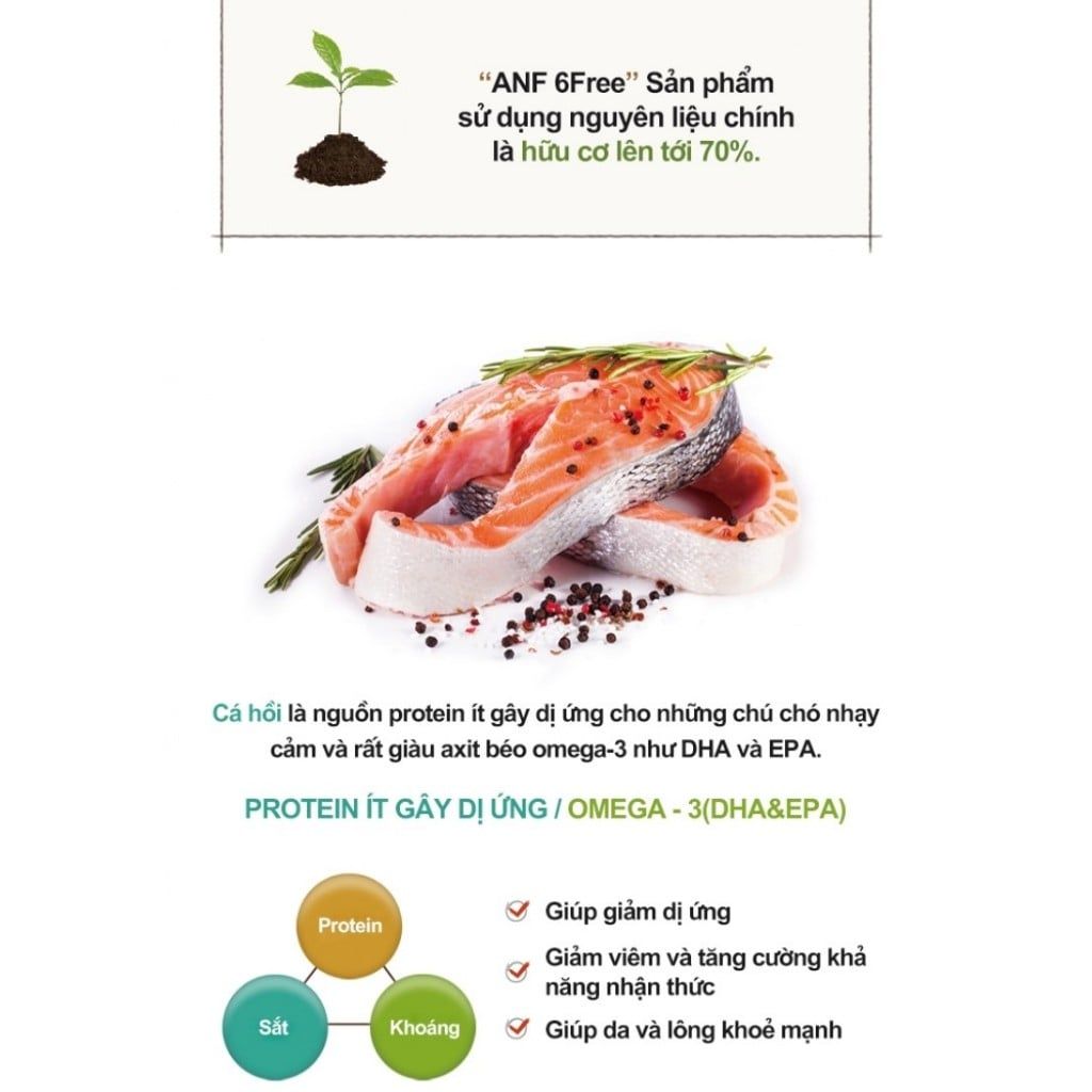  Thức ăn hữu cơ cho chó ANF 6Free 