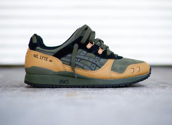 N N Shoes Shop Giay Asics Gel Lyte III OG Olive Canvas Tan Presidio 1203A187.302