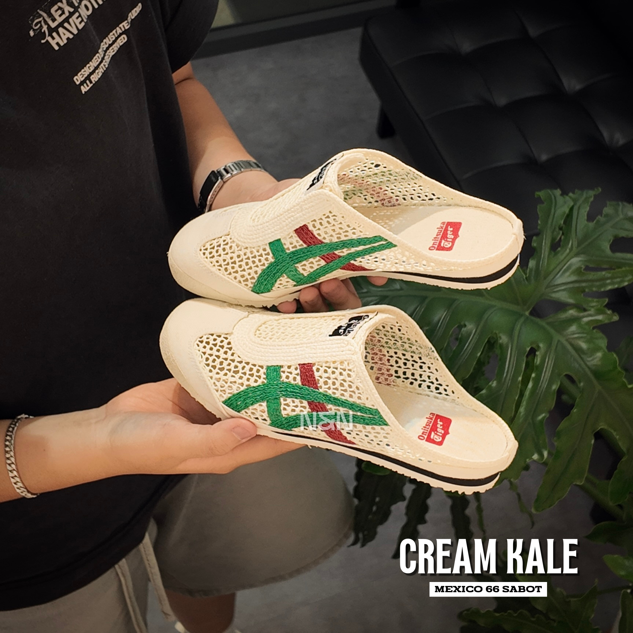 N&N Shoes Shop | Giày Onitsuka Tiger Mexico 66 Sabot Cream Kale