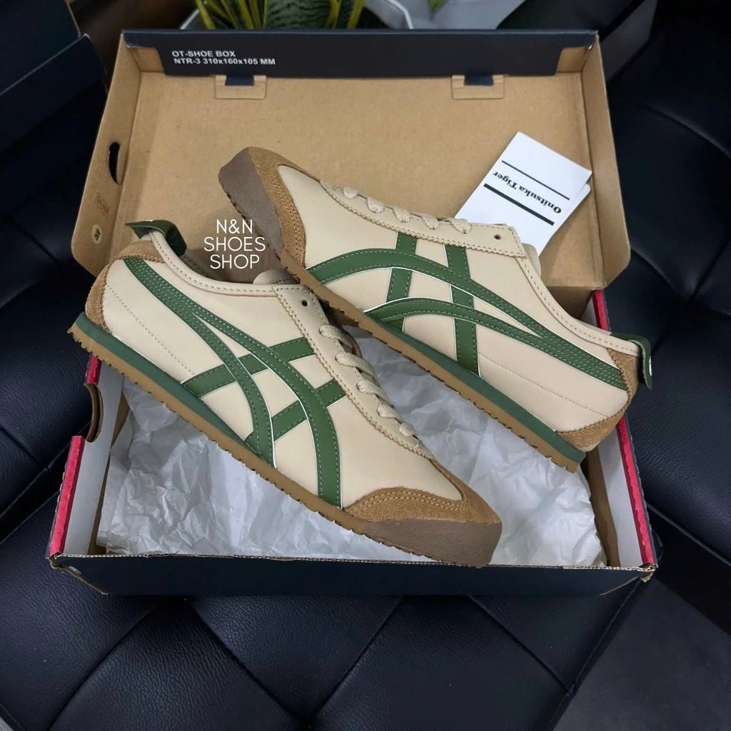 1183C102-250 Onitsuka Tiger Mexico 66 Beige Grasgrün (Herren