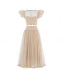  Lueur Dorée Corset Midi Dress 