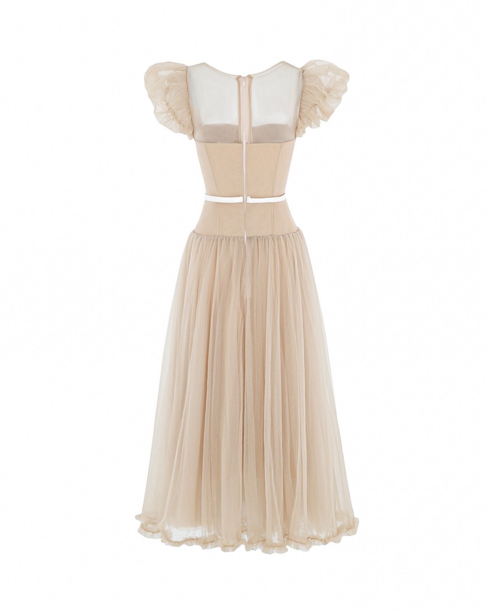  Lueur Dorée Corset Midi Dress 