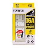  Ổ cắm điện cao cấp Suntech PG 3S 3R dài 3m chống quá tải, 3500W 250V 16A 