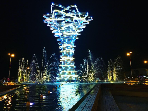  Tổ hợp đài phun kết hợp Sàn phun tại KĐT Phú Cường Kiên Giang 