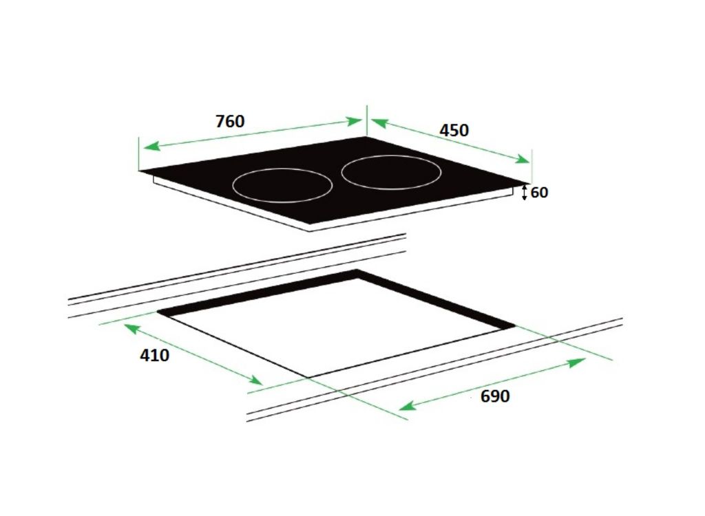 Bếp từ đôi 2 vùng nấu Eurosun EU-T895G