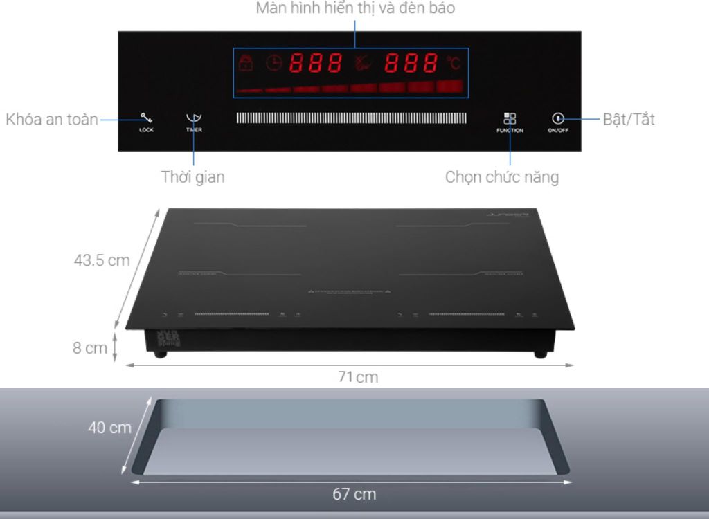 Bếp từ đôi 2 vùng nấu Junger MK-22