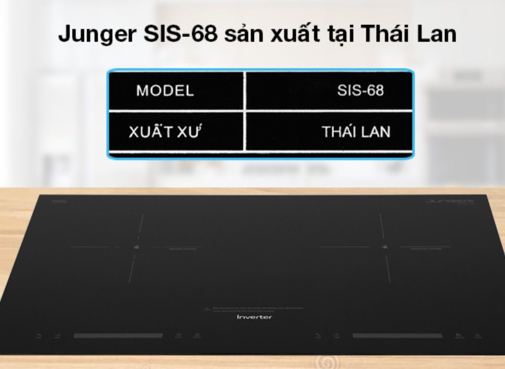 Bếp từ kết hợp hồng ngoại 2 vùng nấu Junger SIS-68