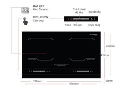 Bếp từ kết hợp hồng ngoại 2 vùng nấu Junger MK-24