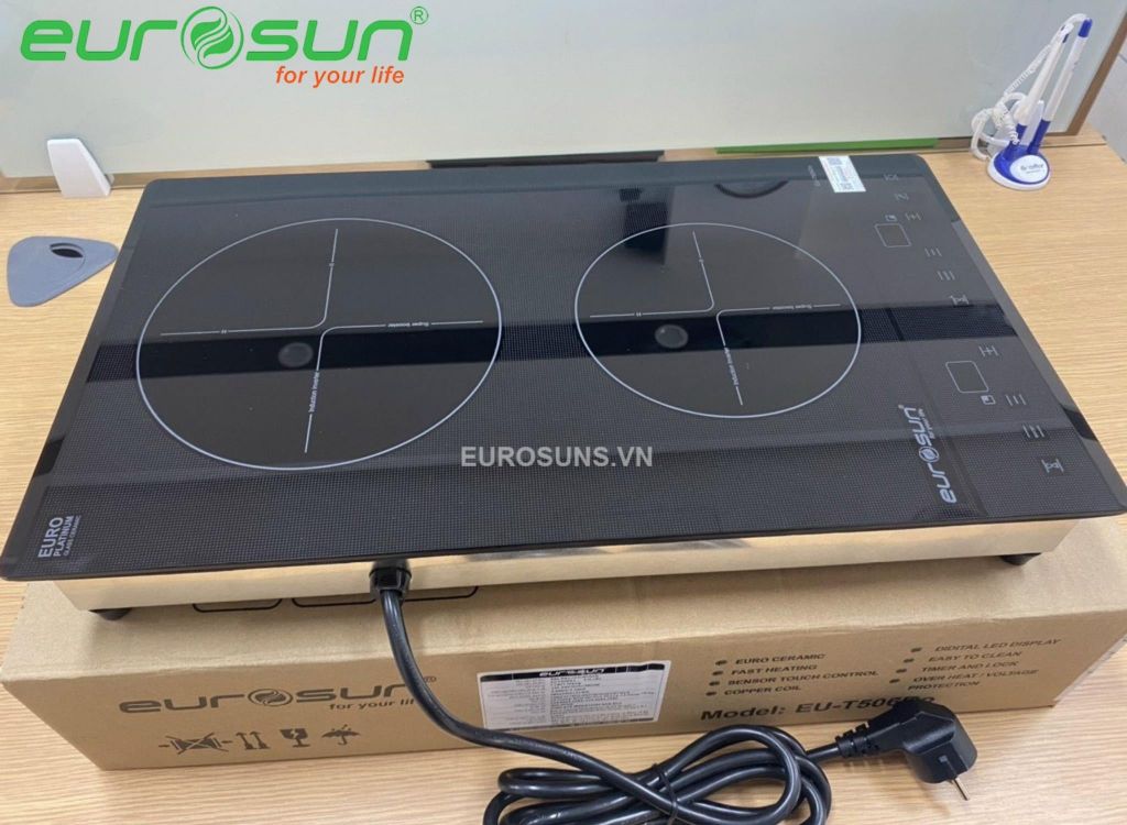 Bếp từ domino 2 vùng nấu Eurosun EU-T506DO