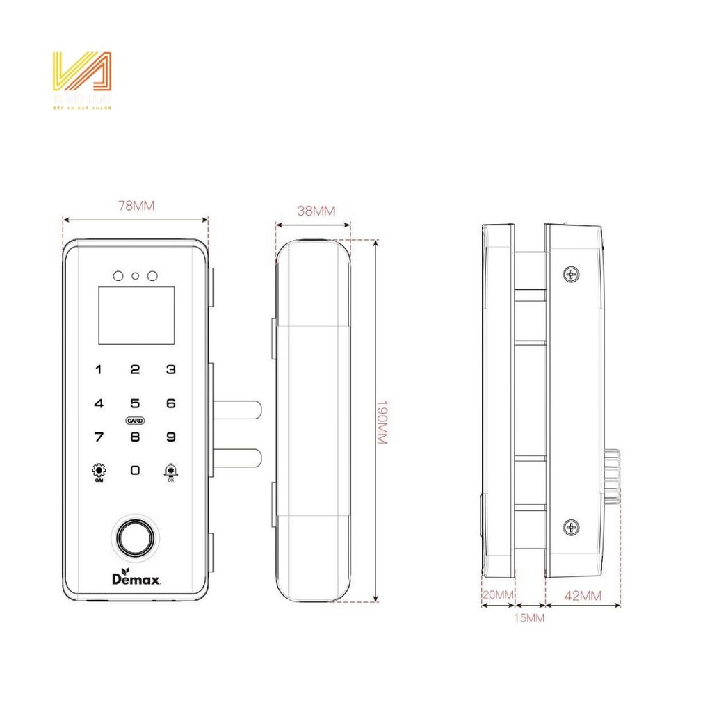 Khóa Thông Minh Tự Động Cửa Lùa Demax SL800G-SD APP REMOT