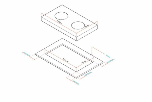 Bếp gas đôi 2 vùng nấu Aber AB730B