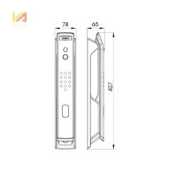 Khóa Thông Minh Nhận Diện Khuôn Mặt Face ID_3D Demax Màu Xám Chì Viền Đồng Đỏ SL999LG