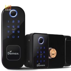 Khóa Cửa Cổng Sắt Chống Nước Demax Màu Đen SL602WP APP BLUETOOTH RENMOT