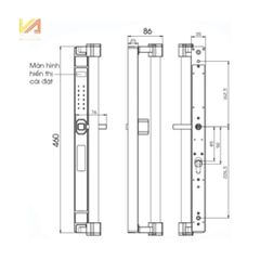 Khóa Thông Minh Vân Tay Hai Mặt Màu Xám Ánh Sao Demax SL808GS LUX REMOT