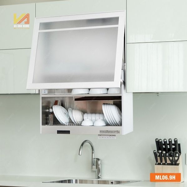 Giá Bát Đĩa Nâng Hạ Điện Kèm Chức Năng Sấy Khô Nhật Bản Garis ML06.9H