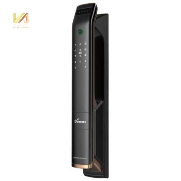 Khóa Thông Minh Nhận Diện Khuôn Mặt Face ID_3D Demax Màu Đen Viền Đồng Đỏ SL999RC