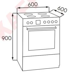 Bếp từ 4 vùng nấu kếp hợp nướng liền lò Kaff KF-FRT6604IN
