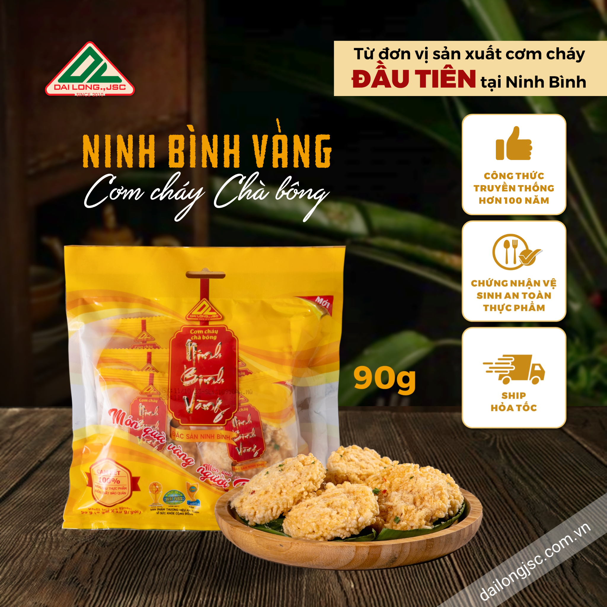  Cơm cháy Ninh Bình Vàng chà bông 90 g (6 gói x 15 g/gói) 