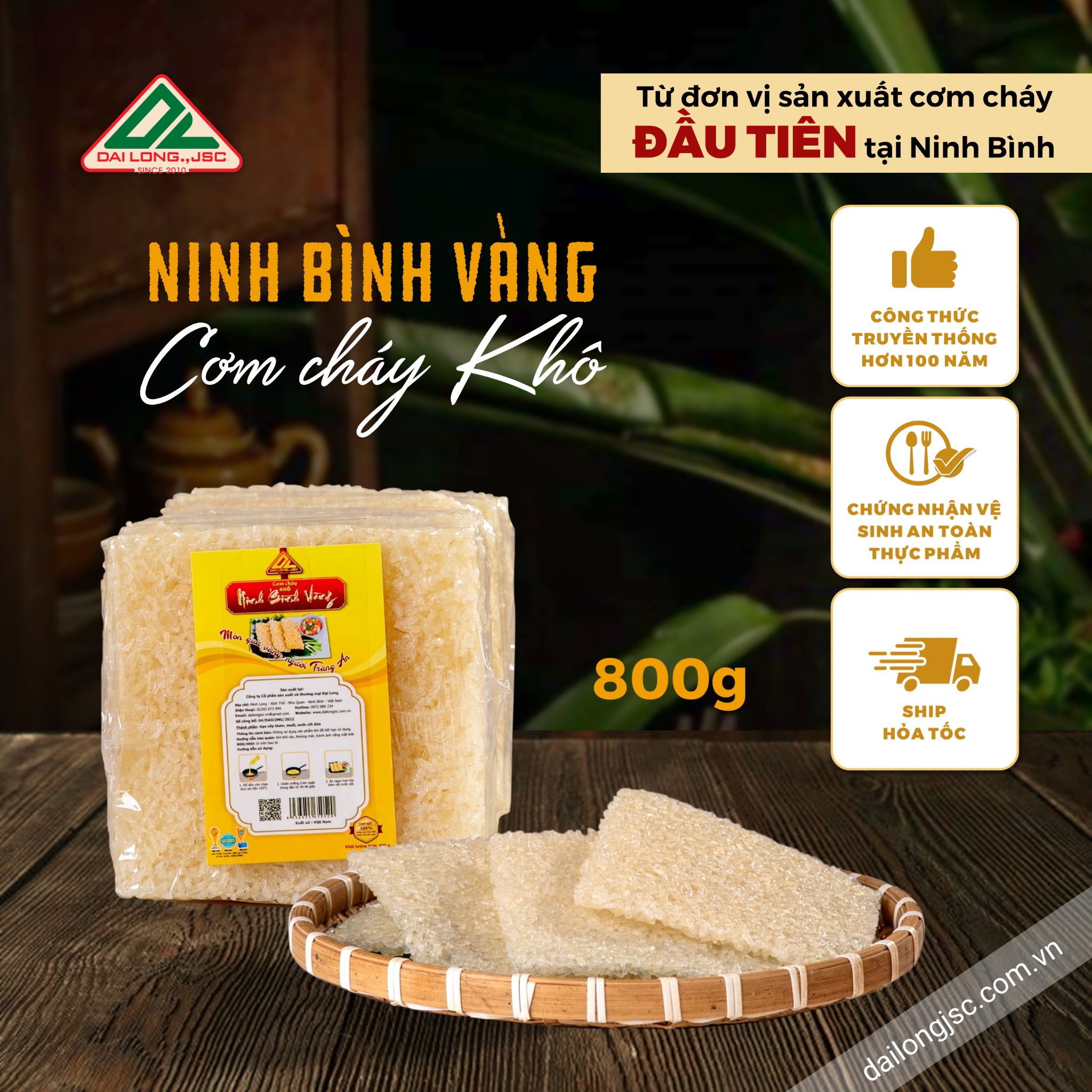  Cơm cháy Ninh Bình Vàng khô 800 g 