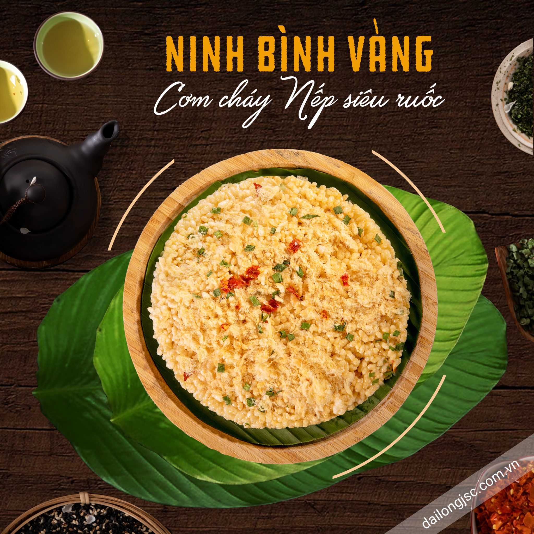  Cơm cháy Ninh Bình Vàng nếp siêu ruốc  100 g 