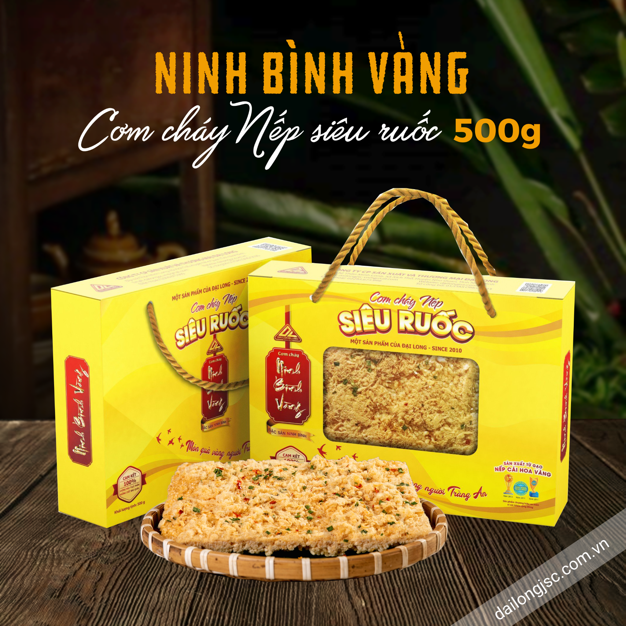  Xách Ninh Bình Vàng cơm cháy nếp siêu ruốc  500 g 