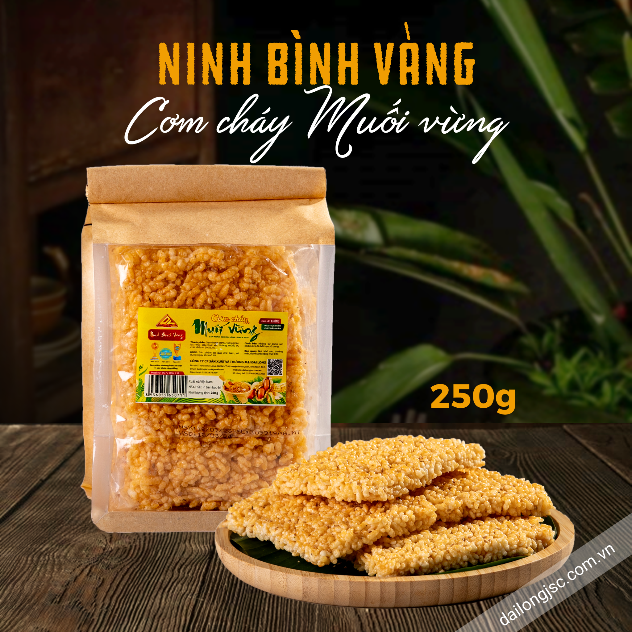  Cơm cháy Ninh Bình Vàng muối vừng 250g 