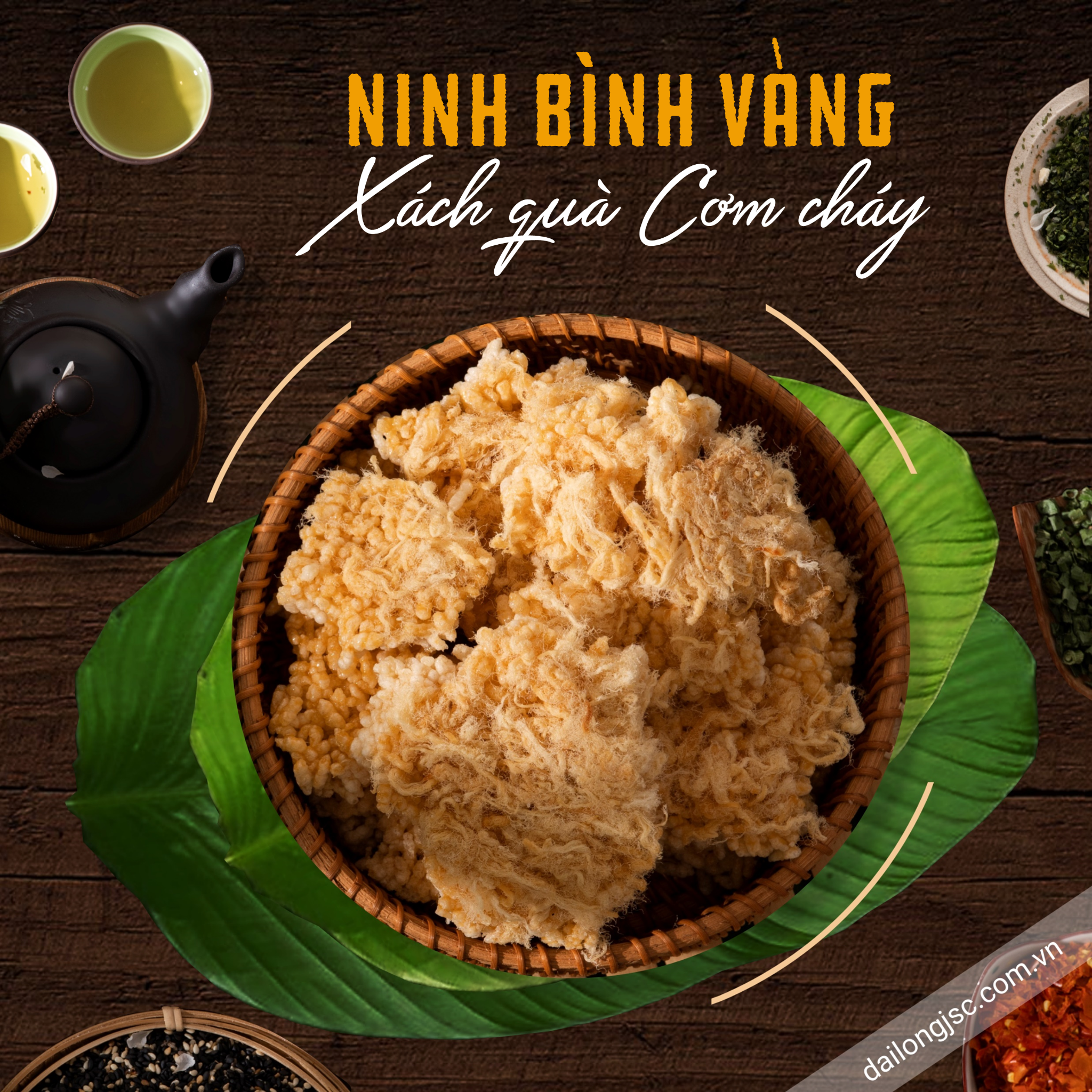  Xách quà Ninh Bình Vàng cơm cháy 250 g - xách 4 hộp 