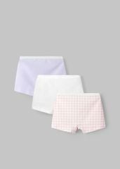 Set 3 Quần Chip Đùi Cotton Bé Gái Trắng Phối Hồng (Ngẫu Nhiên)