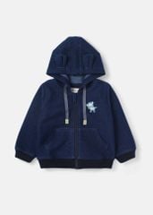 Áo Khoác Có Nón Sơ Sinh Bé Trai Xanh Jean
