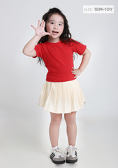 Áo Thun Ngắn Tay Bé Gái Đỏ Kim Tuyến
