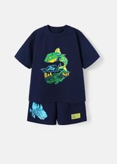 Set Thun Form Rộng Bé Trai 210gsm Navy Cá Mập