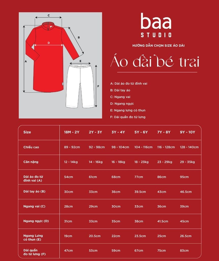 An Khang - Set Áo Dài Thêu Cao Cấp Bé Trai Đỏ