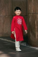 An Khang - Set Áo Dài Thêu Cao Cấp Bé Trai Đỏ