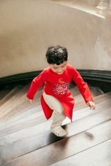 An Khang - Set Áo Dài Thêu Cao Cấp Bé Trai Đỏ