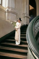 Giọt Nắng - Set Áo Dài Thêu Cao Cấp Bé Gái Be