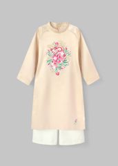 Giọt Nắng - Set Áo Dài Thêu Cao Cấp Bé Gái Be