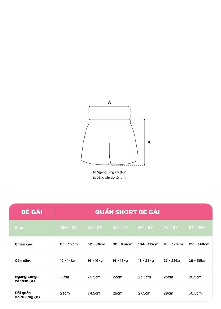 Quần Short Thun Bé Gái Vàng Nhạt