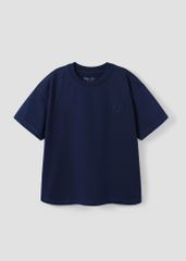 Áo Thun Form Rộng Bé Trai 210gsm Xanh Thêu Logo 02
