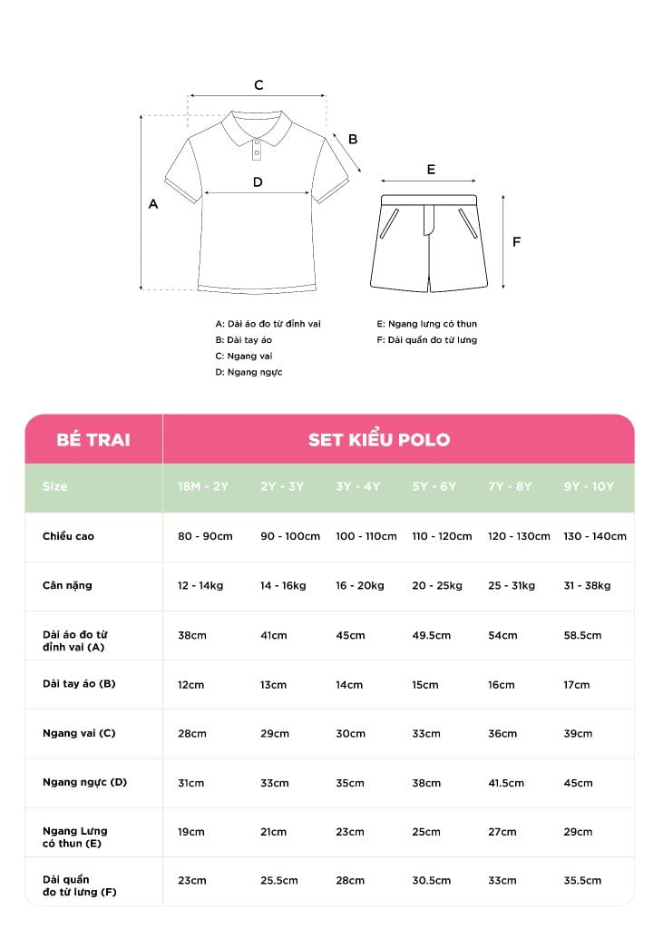 Set Polo Bé Trai Trắng Phối Be Hoạ Tiết Cây Dừa