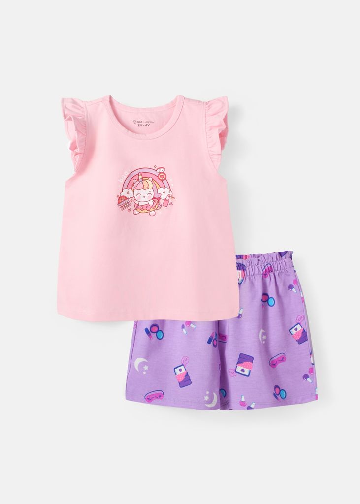 Đồ Bộ Cánh Tiên Bé Gái Hồng Lovely Unicorn