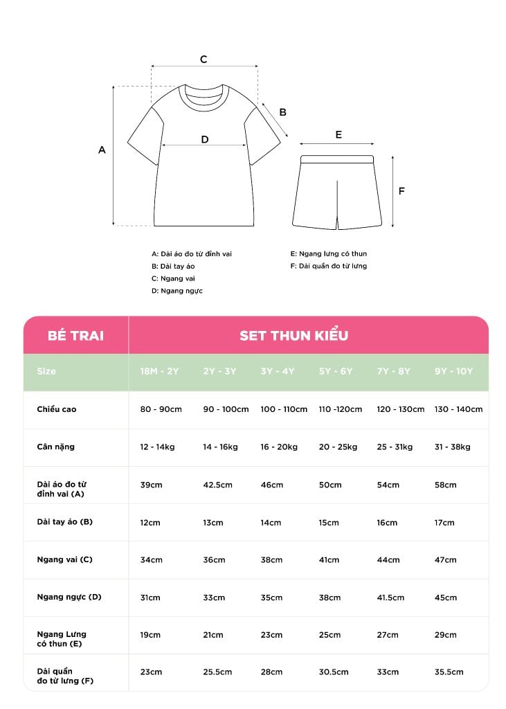 Set Thun Form Rộng Bé Trai Kem Phối Xanh Lá Saigon