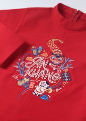 An Khang - Set Áo Dài Thêu Cao Cấp Bé Trai Đỏ
