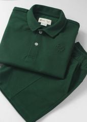 Set Polo Bé Trai Xanh Lá Thêu Logo