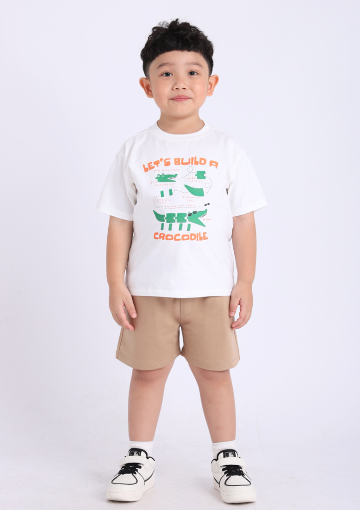 Quần Short Thun Bé Trai Nâu Nhạt