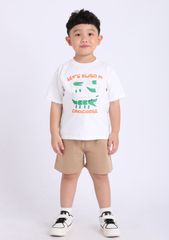 Quần Short Thun Bé Trai Nâu Nhạt
