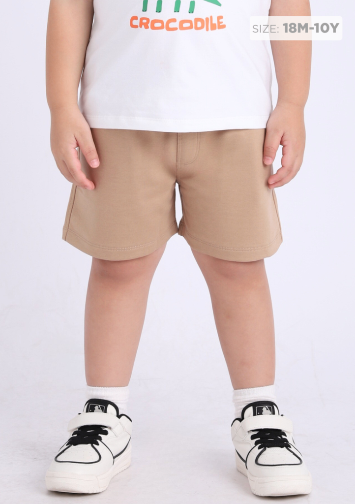 Quần Short Thun Bé Trai Nâu Nhạt