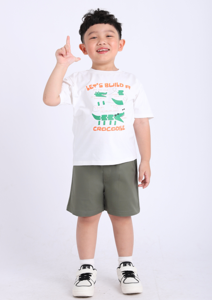 Quần Short Khakis Bé Trai Xanh Rêu