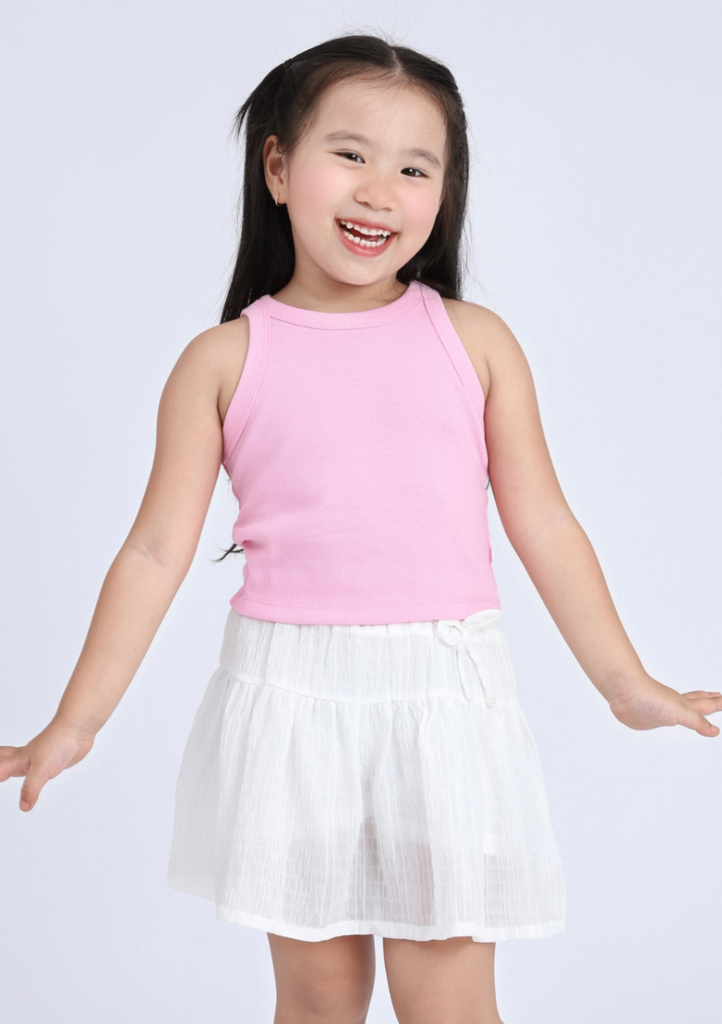 Áo Thun Ba Lỗ Gân Bé Gái Hồng