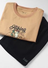 Đồ Bộ Ngắn Tay Bé Trai Nâu Gấu Hiking