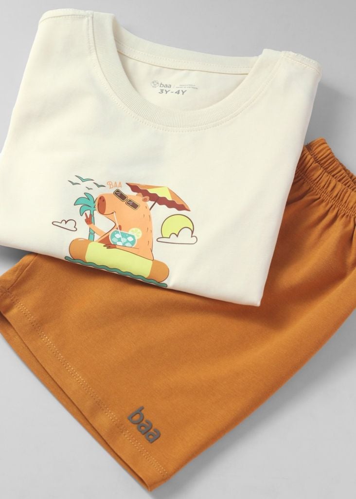 Đồ Bộ Ngắn Tay Bé Trai Be Capybara Stay Chill